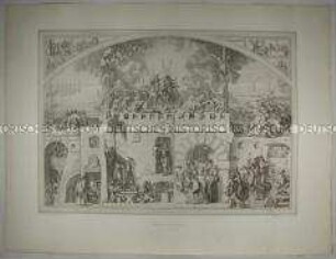 Dreißigjähriger Krieg (1609-1657) - Blatt XII aus: Szenische Darstellungen zur europäisch-deutschen Geschichte