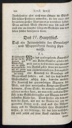 Das IV. Hauptstück