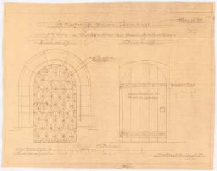 Großherzogliches Museum, Darmstadt Ausführungsprojekt ab 1896: Romanischer Querbau: Tür im EG 1:10