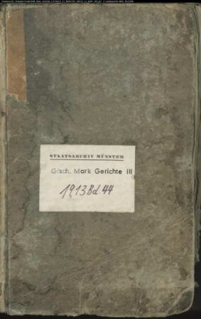 Belege zum Hypothekenbuch des Hochgerichts Schwelm Bd. 44