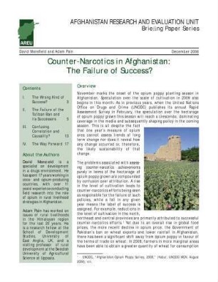 Counter-narcotics in Afghanistan : the failure of success?