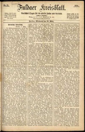 Ausgabe vom Mittwoch, den 13. März 1878.