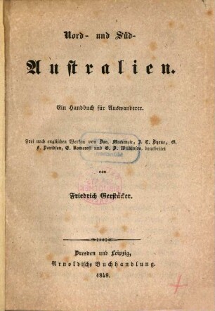 Nord- u Süd-Australien : Ein Handbuch für Auswanderer
