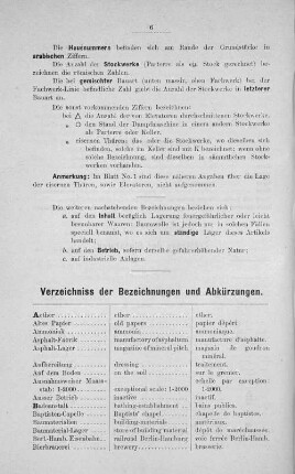 Verzeichnis der Bezeichnungen und Abkürzungen.