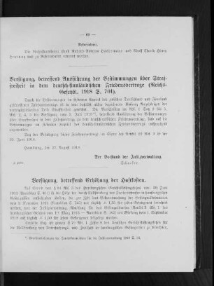 Verfügung, betreffend Erhöhung der Haftkosten