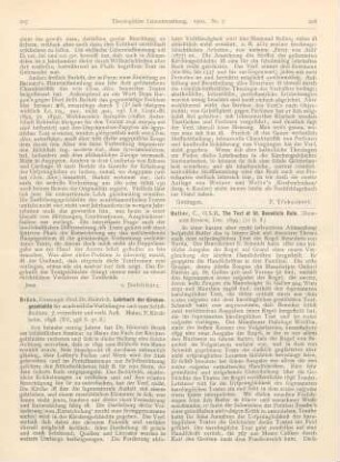 208-209 [Rezension] Butler, C., The Text of St. Benedicts Rule