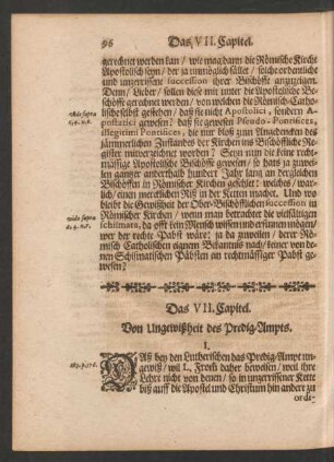 Das VII. Capitel. Von Ungewißheit des Predig-Ampts.
