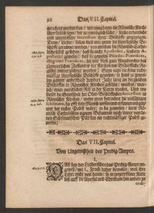 Das VII. Capitel. Von Ungewißheit des Predig-Ampts.