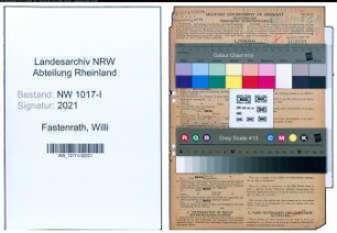 Entnazifizierung Willi Fastenrath , geb. 17.03.1901 (Betriebsingenieur)