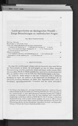 Landesgeschichte im ideologischen Wandel : Einige Betrachtungen zu methodischen Fragen