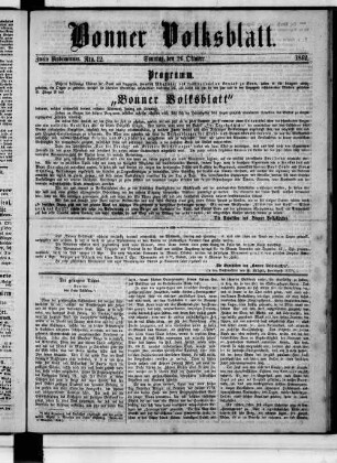 Bonner Volksblatt. 1862-1862