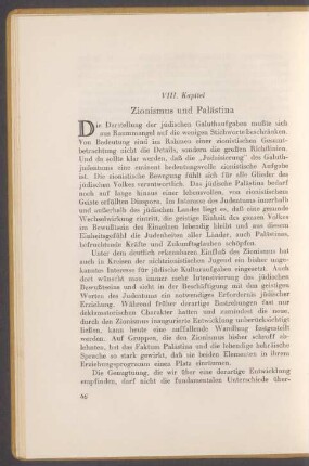 VIII. Zionismus und Palästina