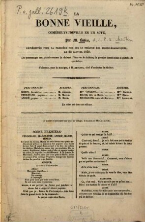 La bonne vieille : comédie-vaudeville en un acte