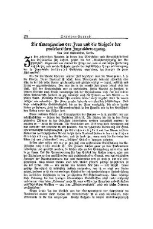 Die Emanzipation der Frau und die Aufgabe der proletarischen Jugendbewegung