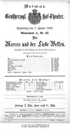 Des Meeres und der Liebe Wellen