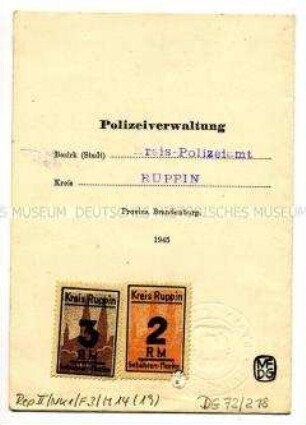 Bescheinigung über den Besitz eines Fahrrades