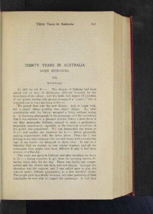 Thirty Years in Australia. Some Memories. VII.