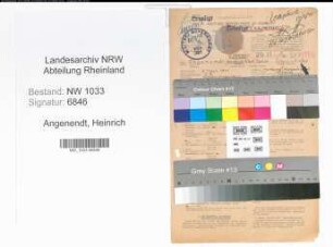 Entnazifizierung Heinrich Angenendt , geb. 02.03.1901 (Polizeibeamter)