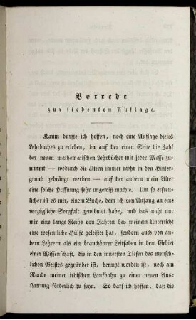 Vorrede zur siebenten Auflage.