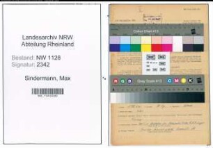 Entnazifizierung Max Sindermann , geb. 10.12.1911 (Polizist)