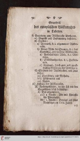 Grundriß des europäischen Völkerrechts in Tabellen