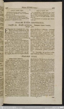 Psalmi XXXII. Dispositio. Confessio pia. Remissio peccatorum. Summum bonum hominis, Remissio, salus