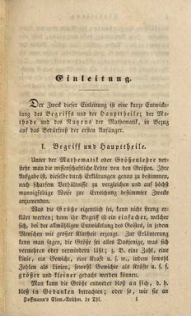 Anleitung zur Elementar-Arithmetik, 1. Niedere Elementar-Arithmetik