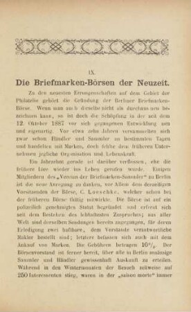 IX. Die Briefmarken-Börsen der Neuzeit