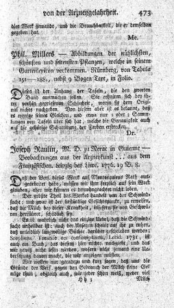 Beobachtungen aus der Arzneykunst.