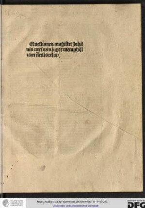 Quaestiones super Metaphysicam Aristotelis