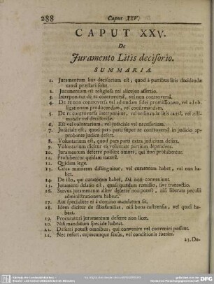 Caput XXV. De Iuramento Litis decisorio