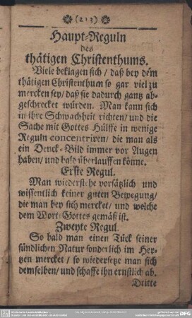 Haupt-Reguln des thätigen Christenthums