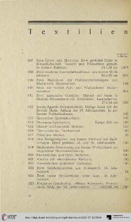 Textilien (Nr. 607-652)