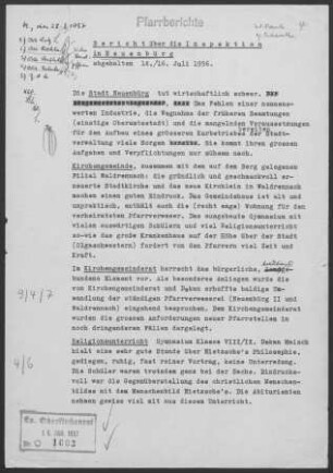 Neuenbürg: Inspektionsbericht 1933