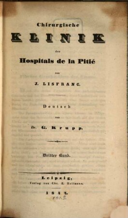 Chirurgische Klinik des Hospitals de la Pitié, 3