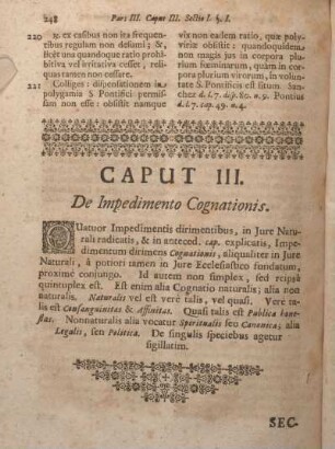 Caput III. De Impedimento Cognationis.