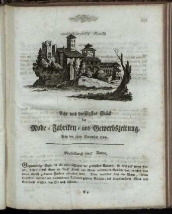 Acht und dreißgistes Stück. Prag den 17ten September 1788.