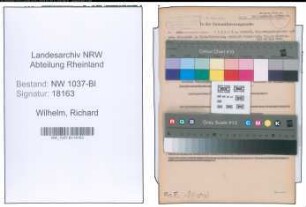 Entnazifizierung Richard Wilhelm , geb. 12.02.1890 (Reg.Inspektor)