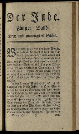 Drey und zwanzigstes Stück.