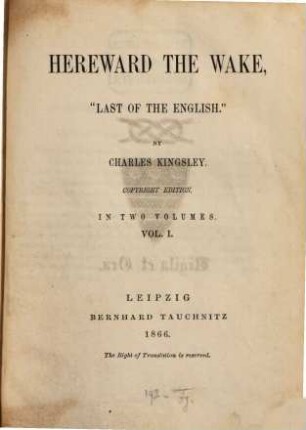 Hereward the wake, "last of the English". 1