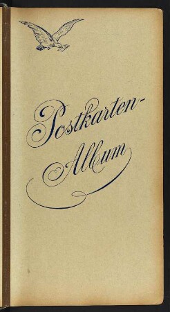 Postkarten-Album. Sammelalbum mit Künstlerportraits auf Postkarten. Kunstledereinband, geprägt und bedruckt; 38 x 22,5 x 2 cm (um 1910). Dresden: SLUB/DF 1995.D.1