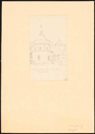 Marien-Kapelle in der Marienburg, Würzburg: Perspektivische Ansicht vom Hof (nicht zu verwechseln mit der großen Marien-Kapelle (Kirche) in Würzburg!)