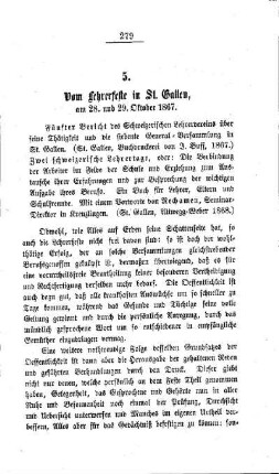 Vom Lehrerfeste in St. Gallen am 28. und 29. Oktober 1867