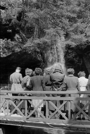Reportage: Wandervögel und andere Vögel in der Sächsischen Schweiz. Wandergruppe auf einer Brücke