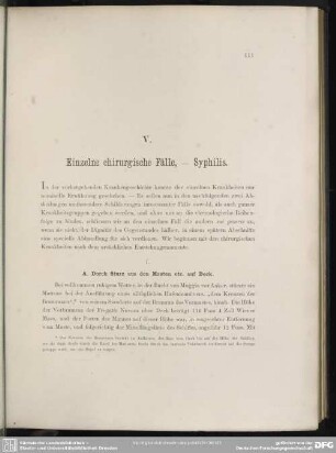 V. Einzelne chirurgische Fälle, Syphilis