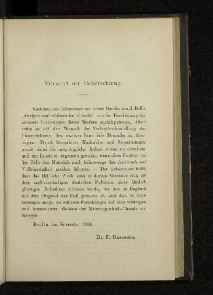 Vorwort zur Uebersetzung.
