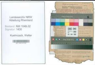 Entnazifizierung Walter Kuehnzack , geb. 16.04.1890 (Beamter)