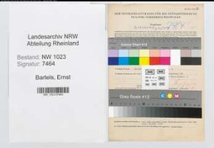 Entnazifizierung Ernst Bartels , geb. 25.03.1914 (Angestellter)