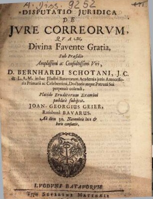 Disputatio Iuridica De Iure Correorum