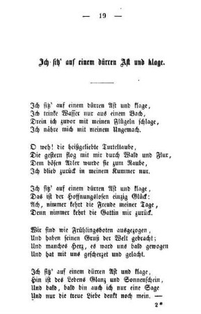 Ich sitz auf einem dürren Ast und klage